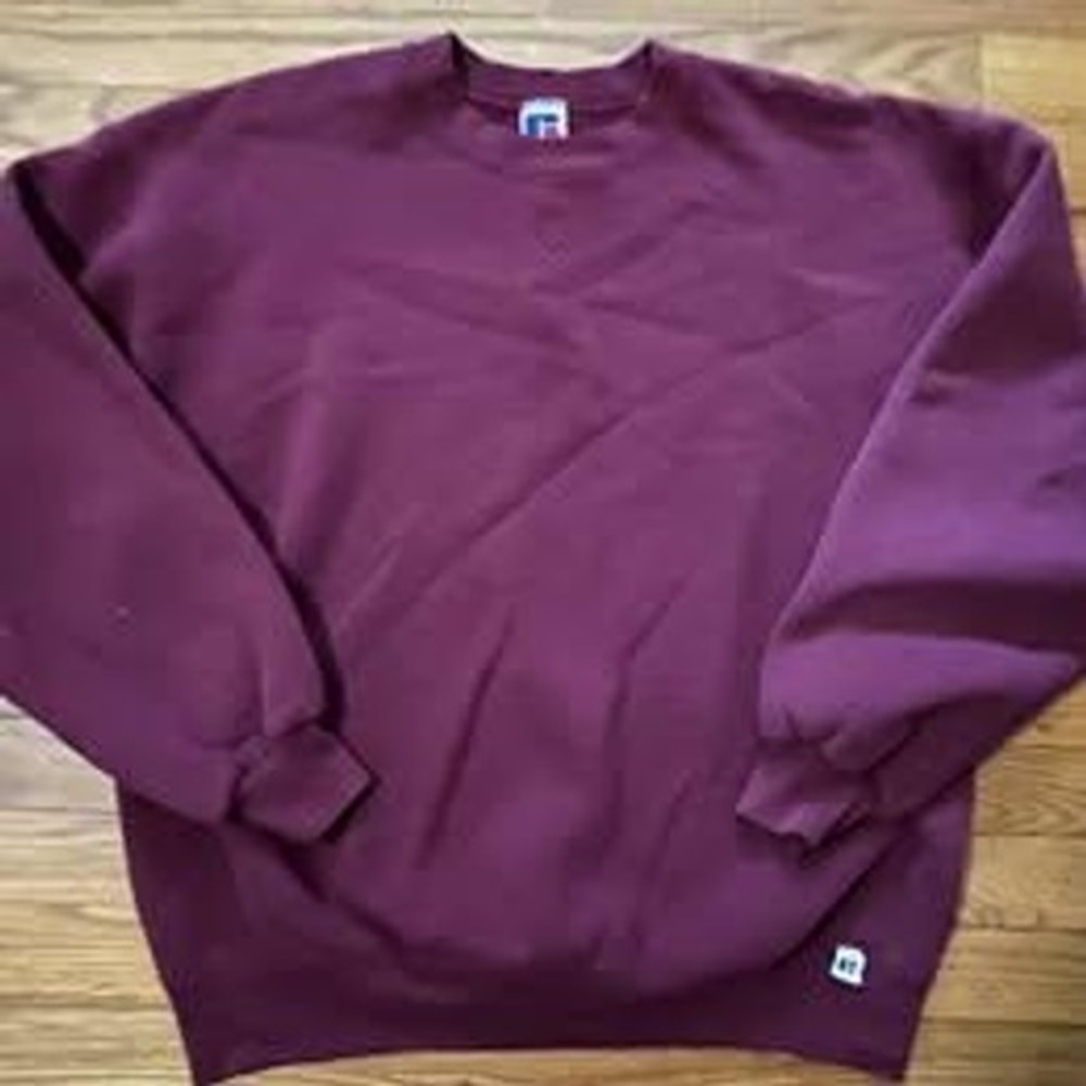 Vintage Russell Athletic Retro Maroon Crew Neck Sweatshirt Adult L - Made in USA